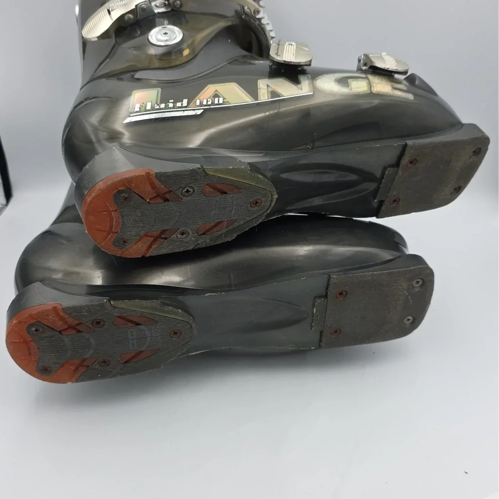 Lange Fluid 100 Red Downhill Ski Boots Men's Size Mondo 26-26.5